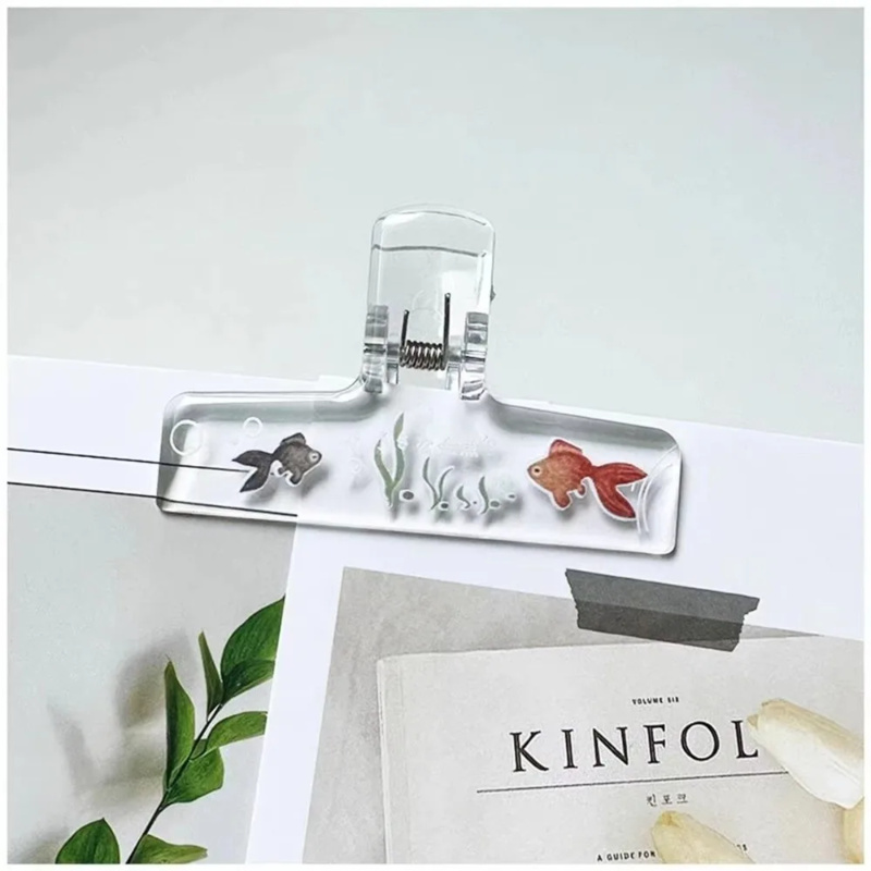 Aquarium Goldfish - 1PC Transparent Acrylic Goldfish Binder Clip，Anti-Slip