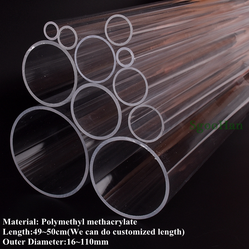 Aquarium Fish Long - 2pcs O.D 16~110mm Clear Plexiglass Acrylic