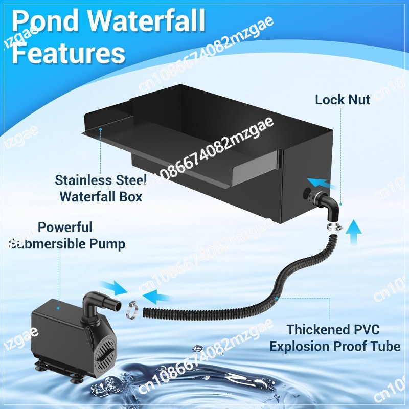 Box Fish In Aquarium - 304 Stainless Steel Pond Bellows Waterfall