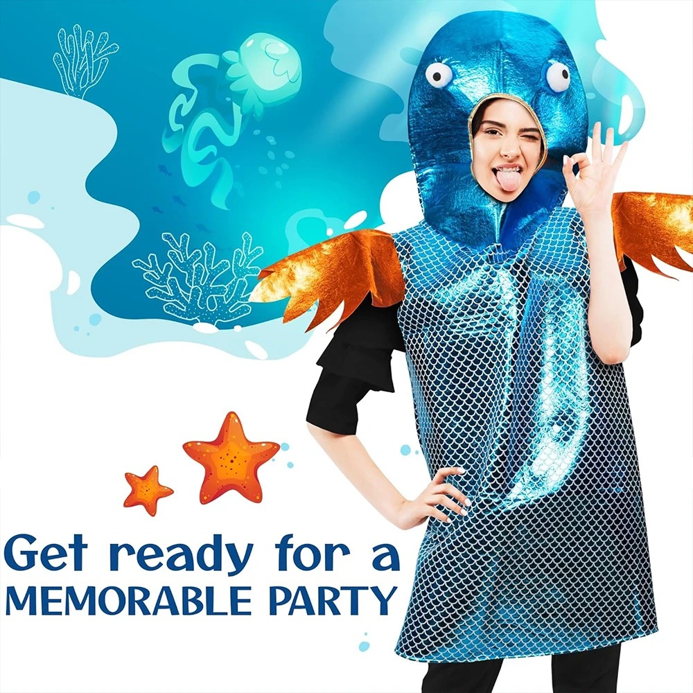Shiny Blue Fish Costume Metall - Aquarium Fish Yellow recension och pris
