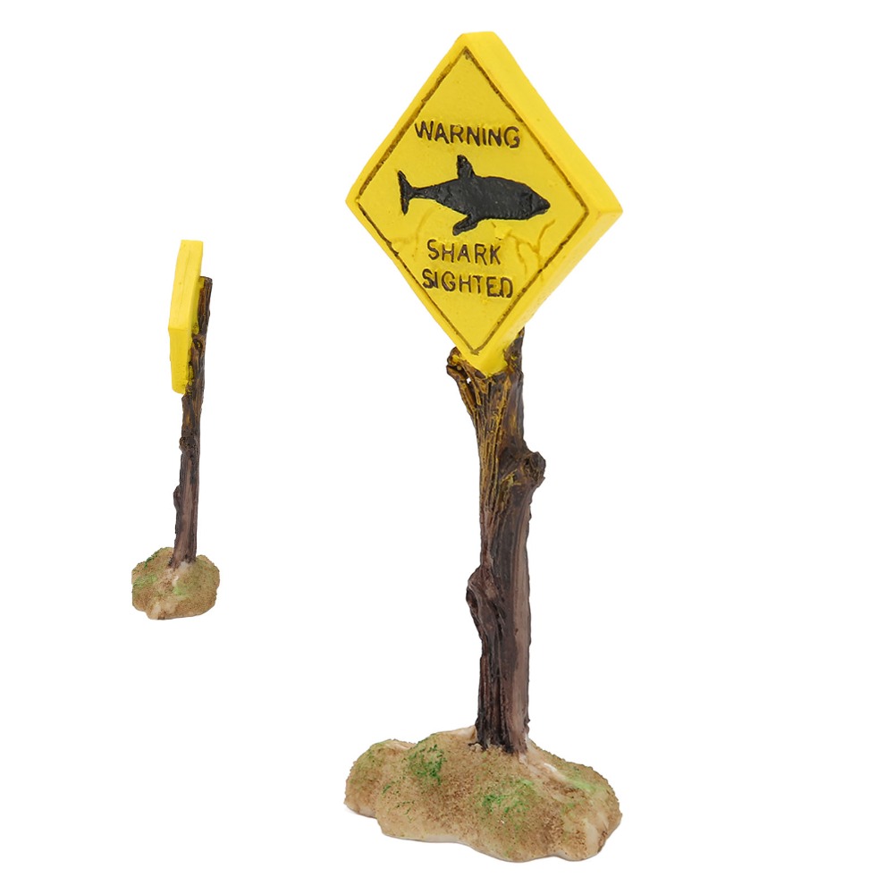 Resin Shark Warning Board Orna - Aquarium Fish Yellow recension och pris