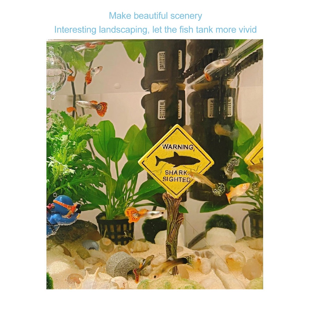 Resin Shark Warning Board Orna - Aquarium Fish Yellow recension och pris
