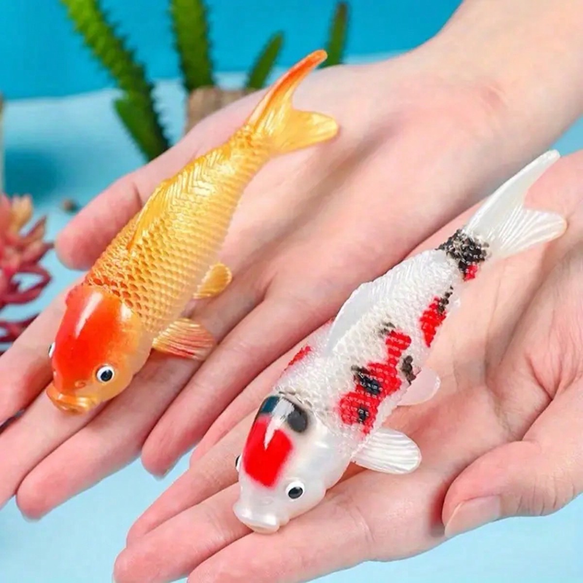2pcs Colorful Artificial Koi F - Aquarium Fish Yellow recension och pris