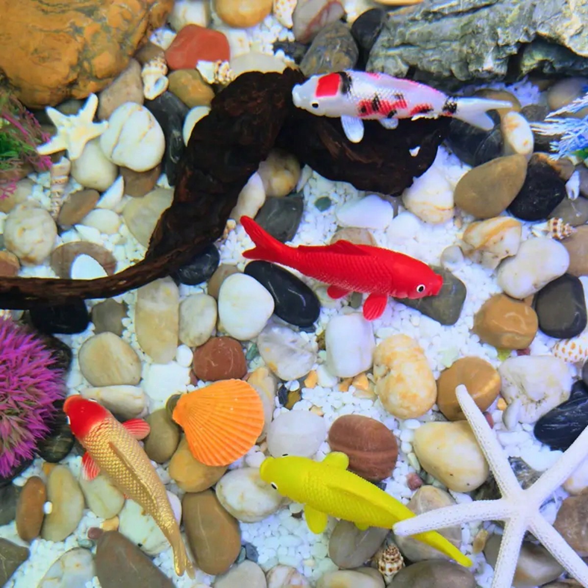 2pcs Colorful Artificial Koi F - Aquarium Fish Yellow recension och pris